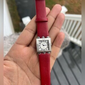 Via Spiga red  Genuine Leather Quartz Analog Women's Watch